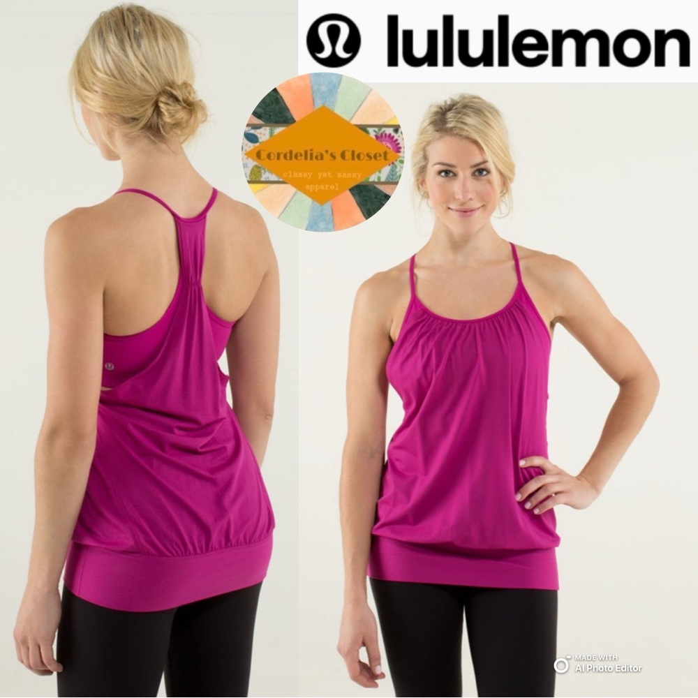 ❌SOLD!❌ #154 $64! Lululemon No Limits Tank in Raspberry size 6